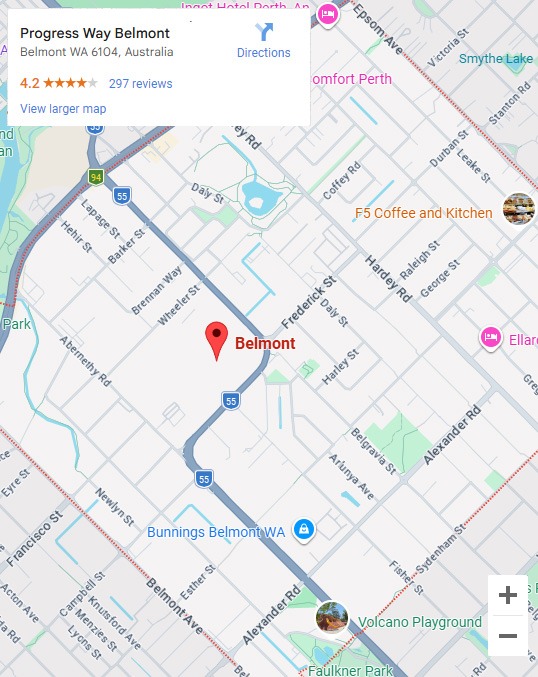 Belmont location map